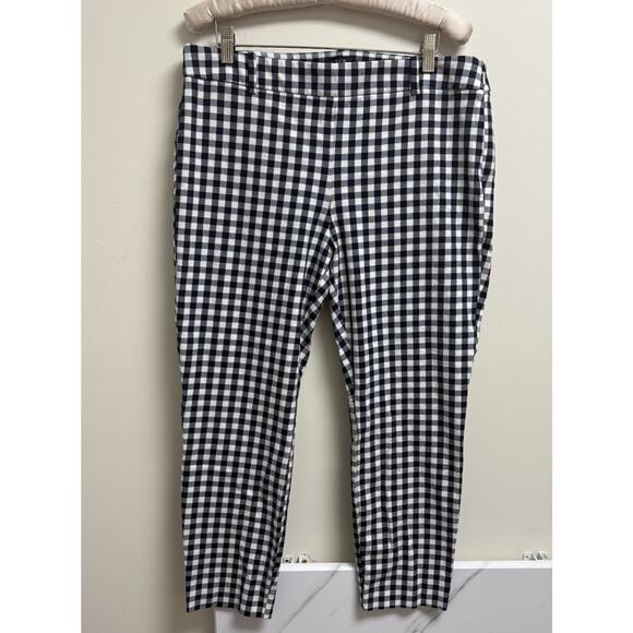J. Crew Pants - Sz12 J.Crew Winnie Ankle Pants Stretch Cotton Navy Plaid Gingham